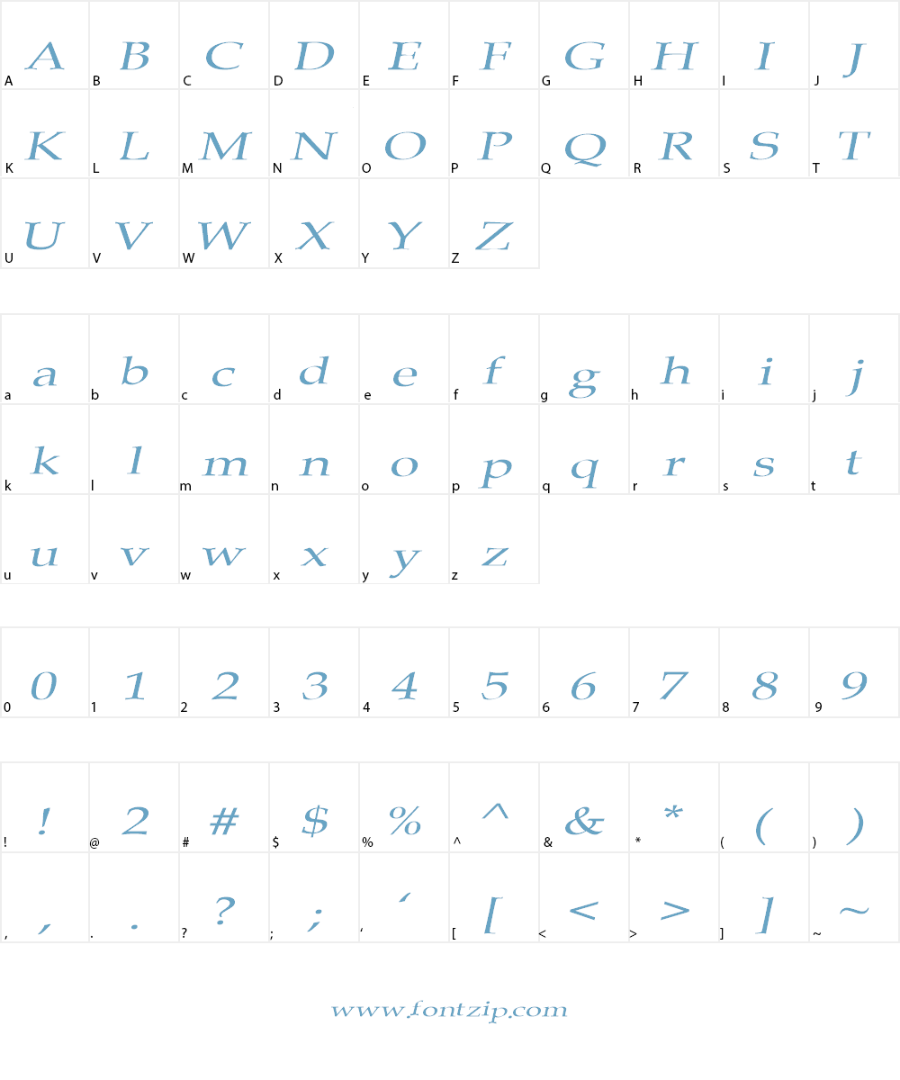 Plain Squashed Font Character